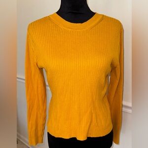 H&M Divided Mustard Ribbed Knit Sweater – Size Large